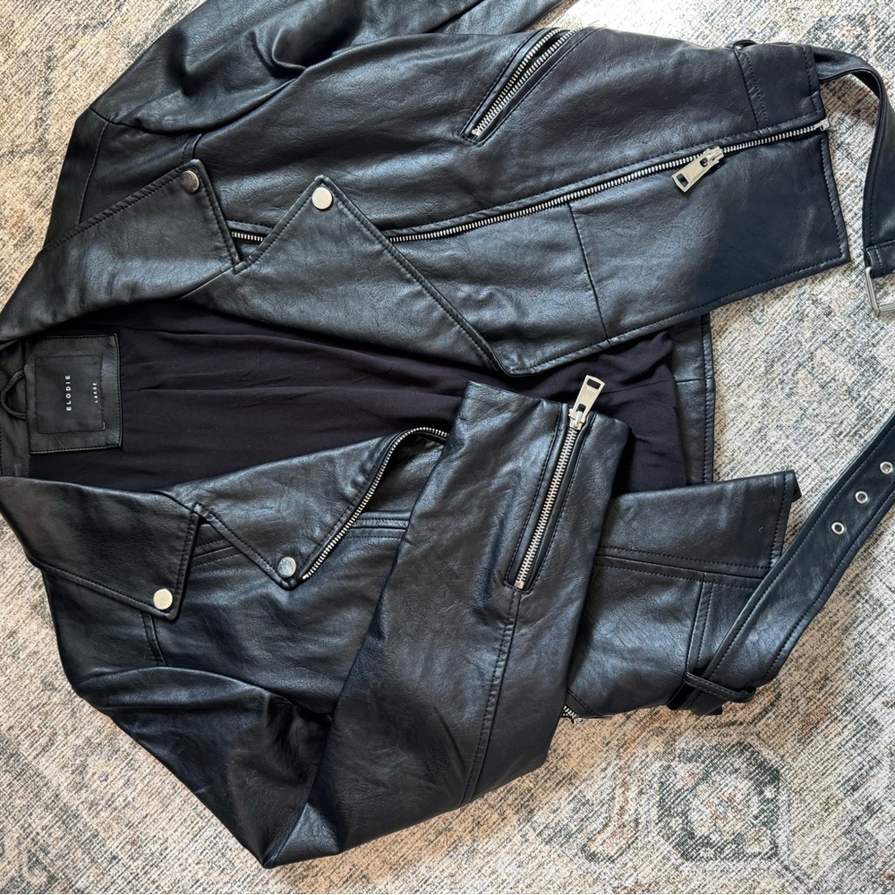 Elodie Black Faux Leather Jacket